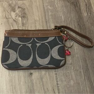 Vintage Coach Brown and Blue Clutch
